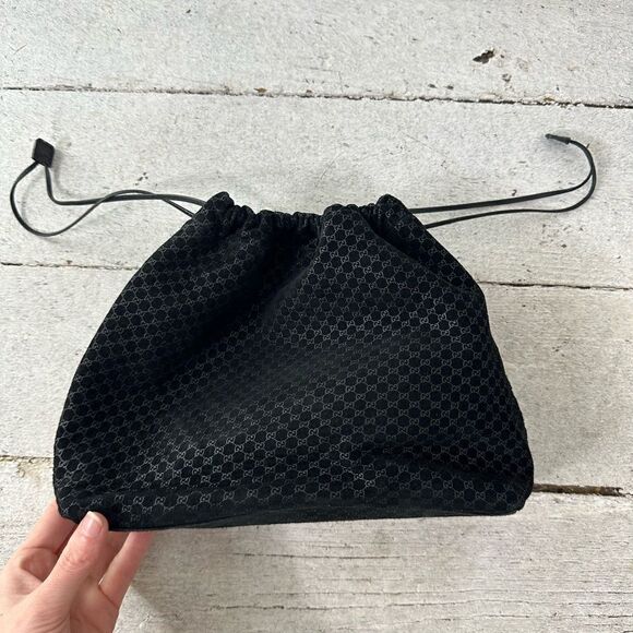 Vintage Gucci GG Suede Pouch Handbag - Picture 7 of 9